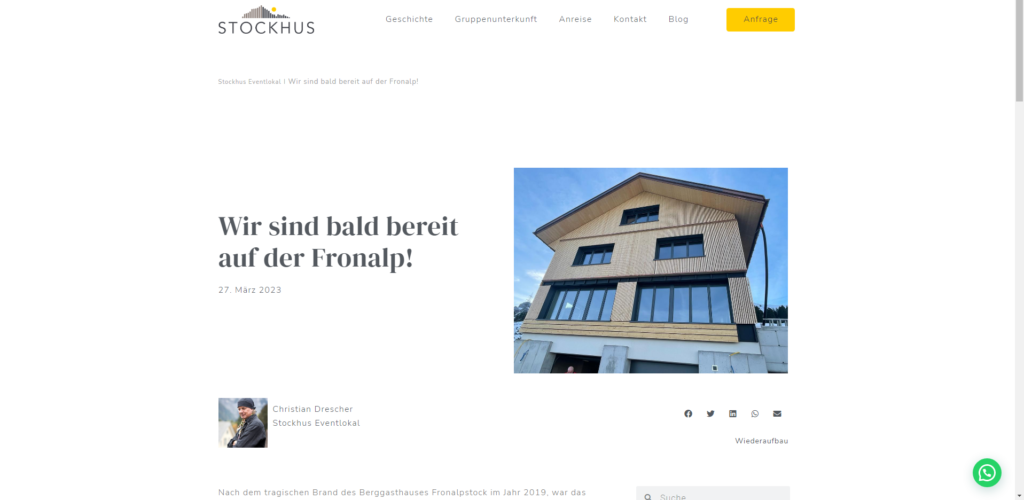 Fronalp Stockhus Eventlokal mieten