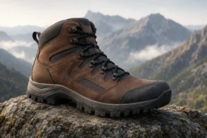 Robuster Wanderschuh auf einem Bergpfad – Ausgangspunkt für Wanderungen ab dem Stockhus auf der Fronalp